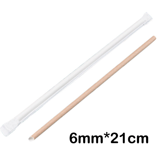 Bubbly Boba Individual Pack Paper Straw Long 150pcs (6mm*21cm)